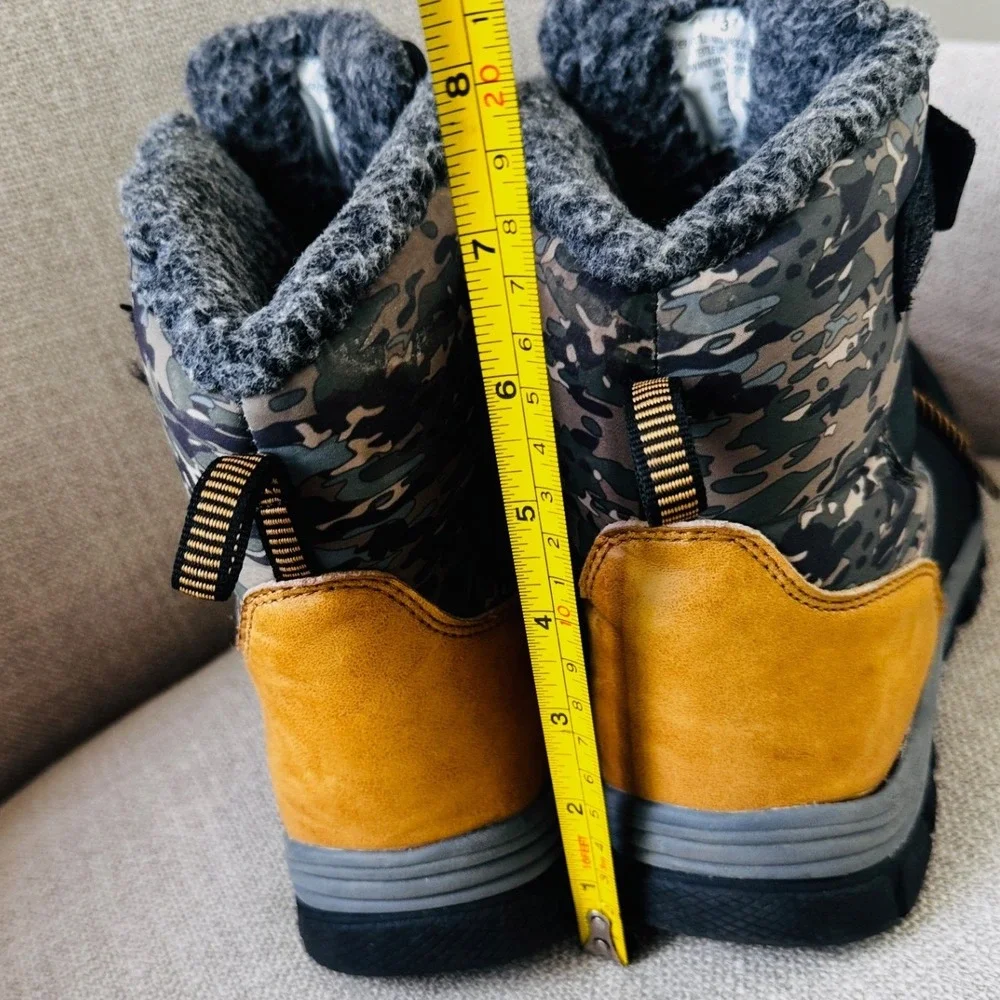 Target Kids Thermolite EcoMade Camo Winter Boots Black Tan Size 3